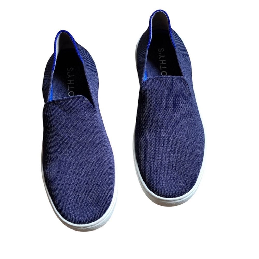 Rothys slip on sneakers shoes navy blue stripes